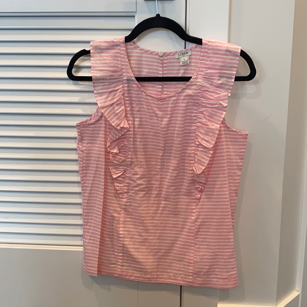 Women’s J Crew size 0 pink pinstripe tank top